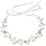Cintura per Capelli in Oro - Accessorio di Matrimonio - Manufatto Artigianale - Flessibile - 37 cm - Fiori Bello - Cintura per Capelli