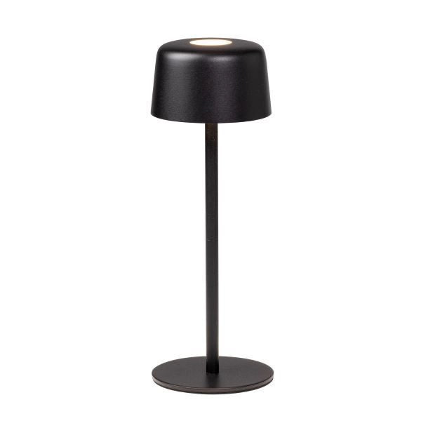 LAMPADA DA TAVOLO RICARICABILE NERA 2W 2700K 144LM IP44 1+1 ZAFFERANO AILATI