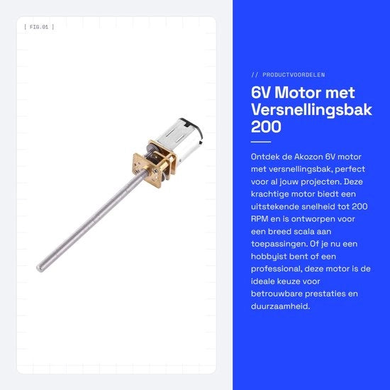 Motore DC 6V - Rapporto di riduzione 30/60/100/150/200/300/400/500 giri/min - Asse di trasmissione M3 55mm - Motore con riduttore - Alta qualità - Consumo di corrente e coppia
