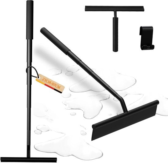 Douchewisser in acciaio lungo - solida upgrade wisser per doccia in nero 23-97cm wisser telescopico per finestra con supporto, wisser siliconizzato, wisser pavimento, wisser per cabina doccia wisser per finestra