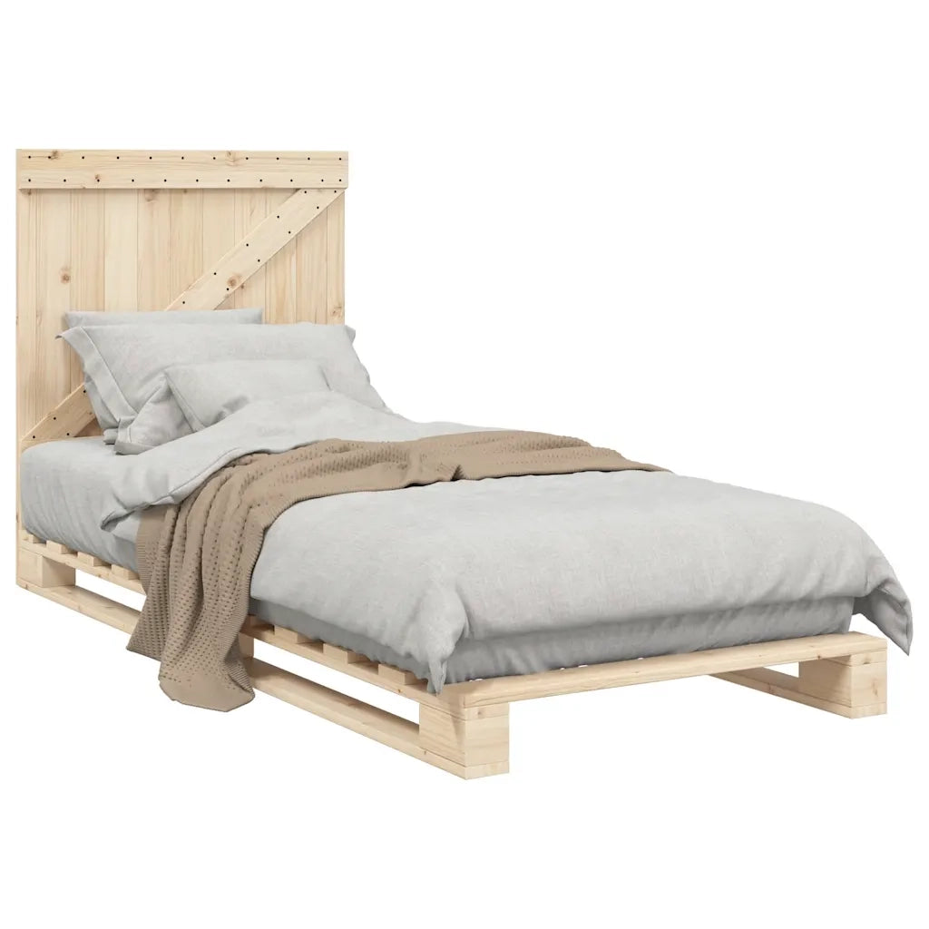 Giroletto con Testiera 90x200 cm in Legno Massello di Pino 3281550