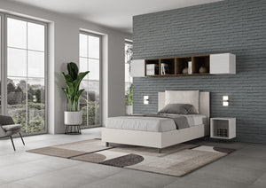 Letto 1 Piazza e Mezzo 120x210 cm con Rete Antea Bianco