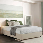 Letto Matrimoniale Apel, Letto Matrimoniale Materasso Incluso Made in Italy, Beige