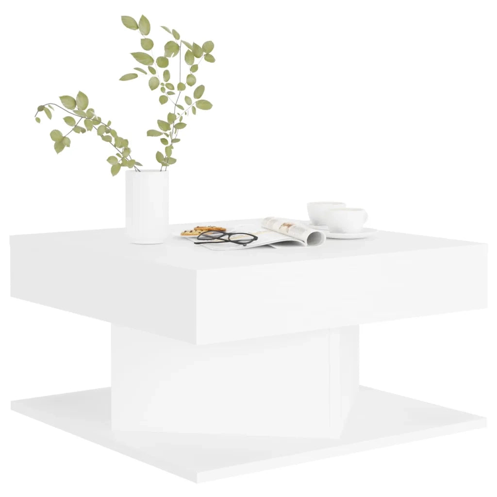 Tavolino da Salotto Bianco 57x57x30 cm in Legno Multistrato 808368