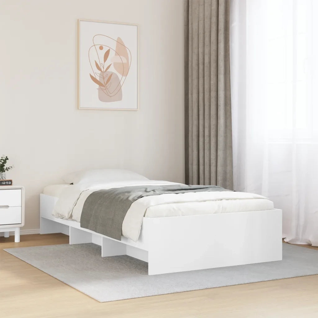 Giroletto-Struttura Letto Bianco 100x200 cm in Legno Massello 226049