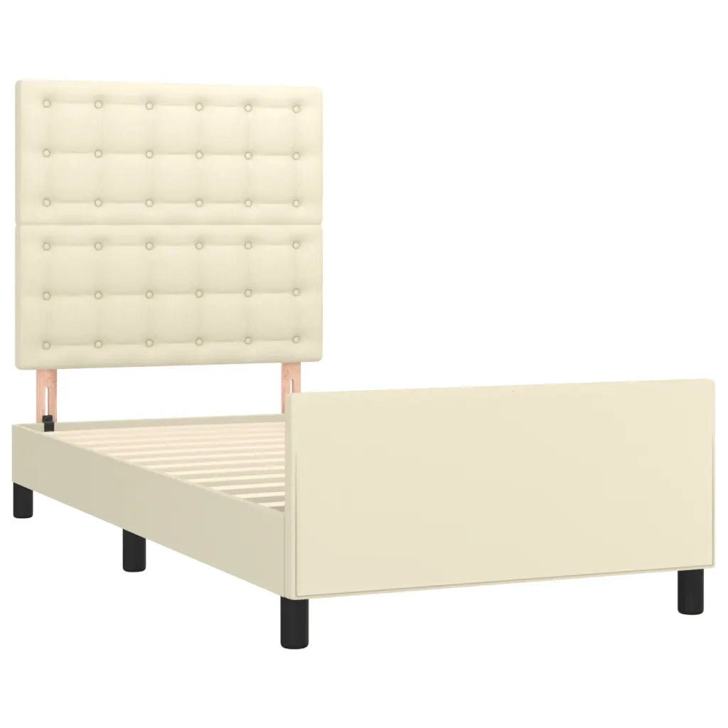 Giroletto con Testiera Crema 80x200 cm in Similpelle cod mxl 62318