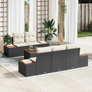 Set Divano da Giardino con cuscino 6 pcs Nero Poly Rattan 3348023