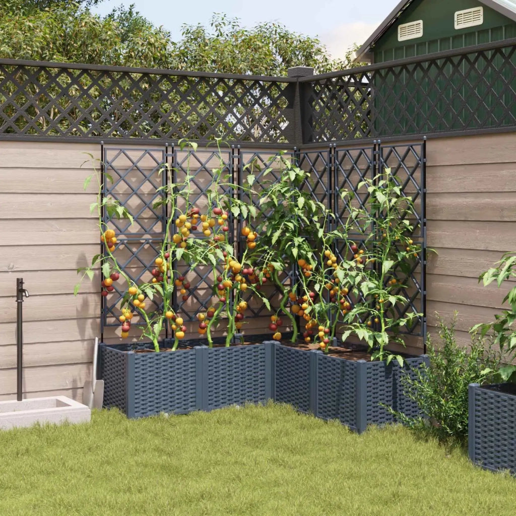 Vaso da giardino 5 pcs Grigio 120 x 120 x 143 cm Plastica 42002866
