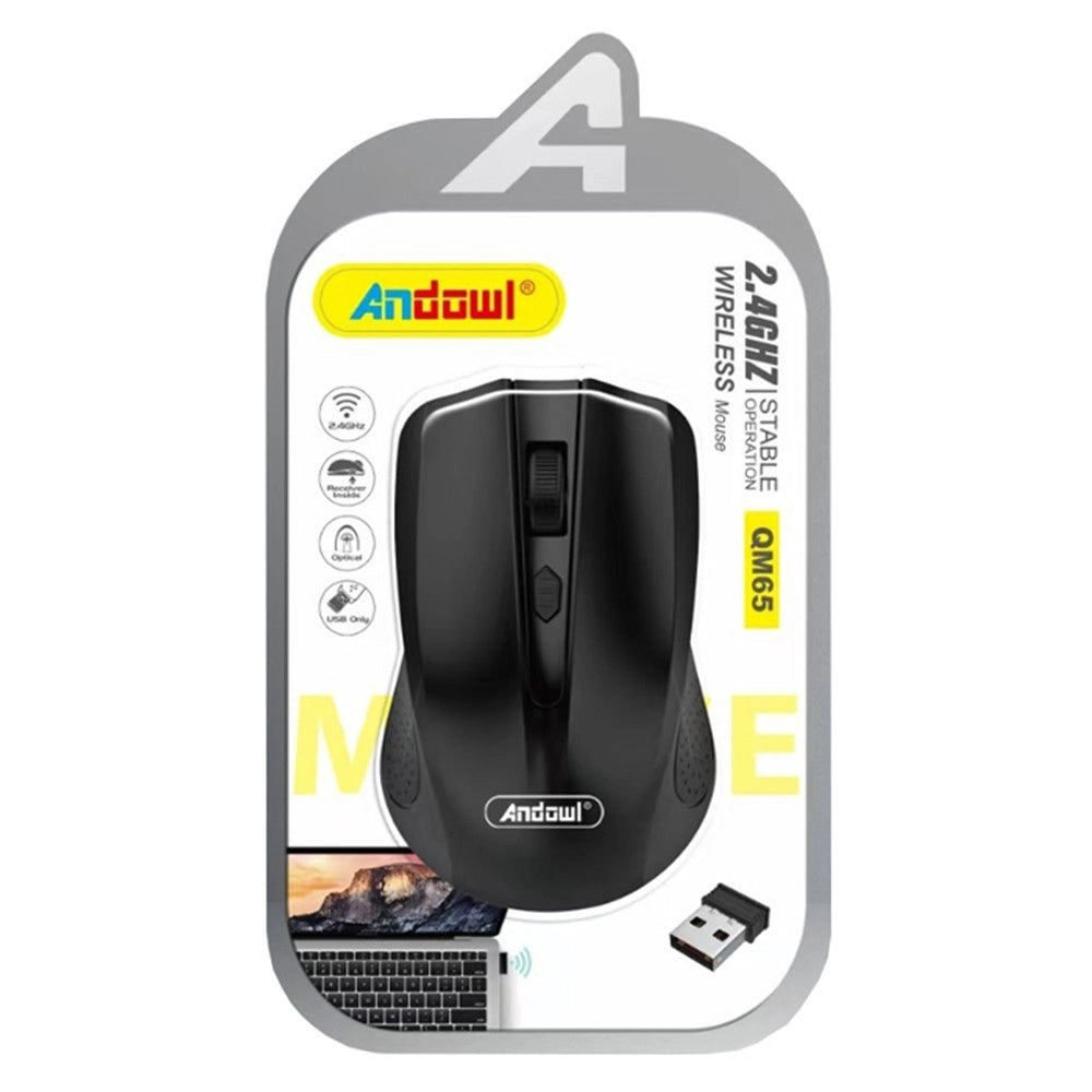 Trade Shop - Mouse Wireless 2.4 Ghz Dongle Usb Sensore Ottico 4 Pulsanti Design Ergonomico Qm65 -
