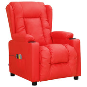vidaXL Poltrona Massaggio Elettrica Rosso Similpelle