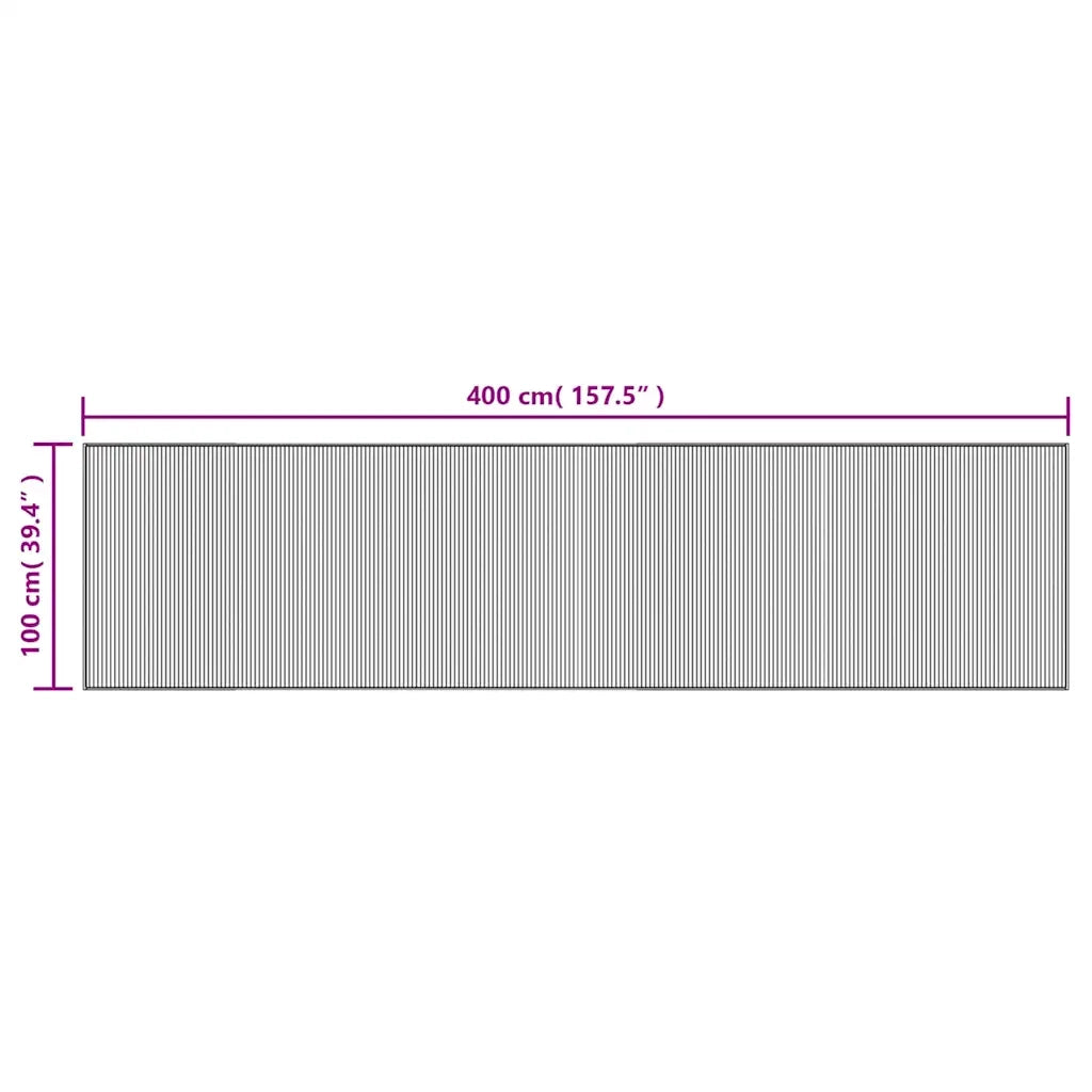 vidaXL Tappeto Rettangolare Marrone 100x400 cm in Bambù