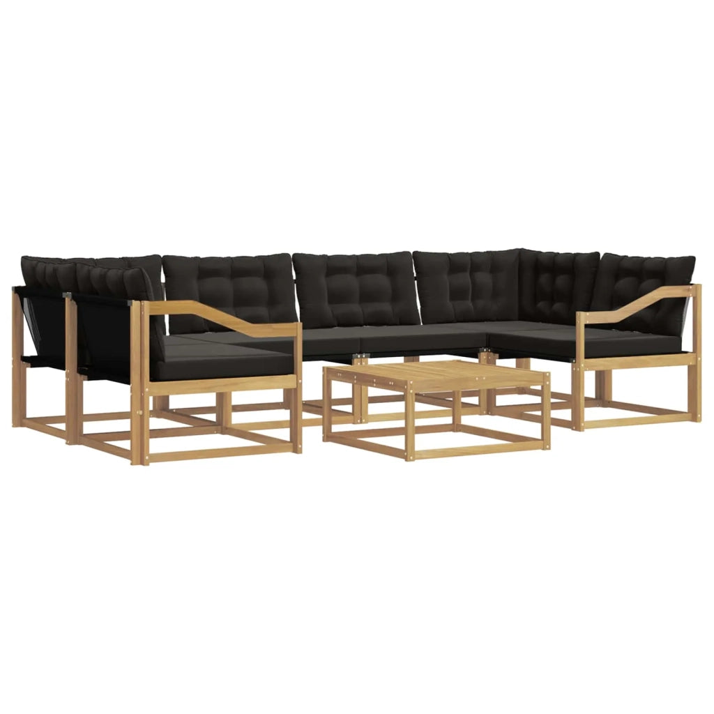 Set di divani da esterno 7 pz Bianco e Nero 3388478