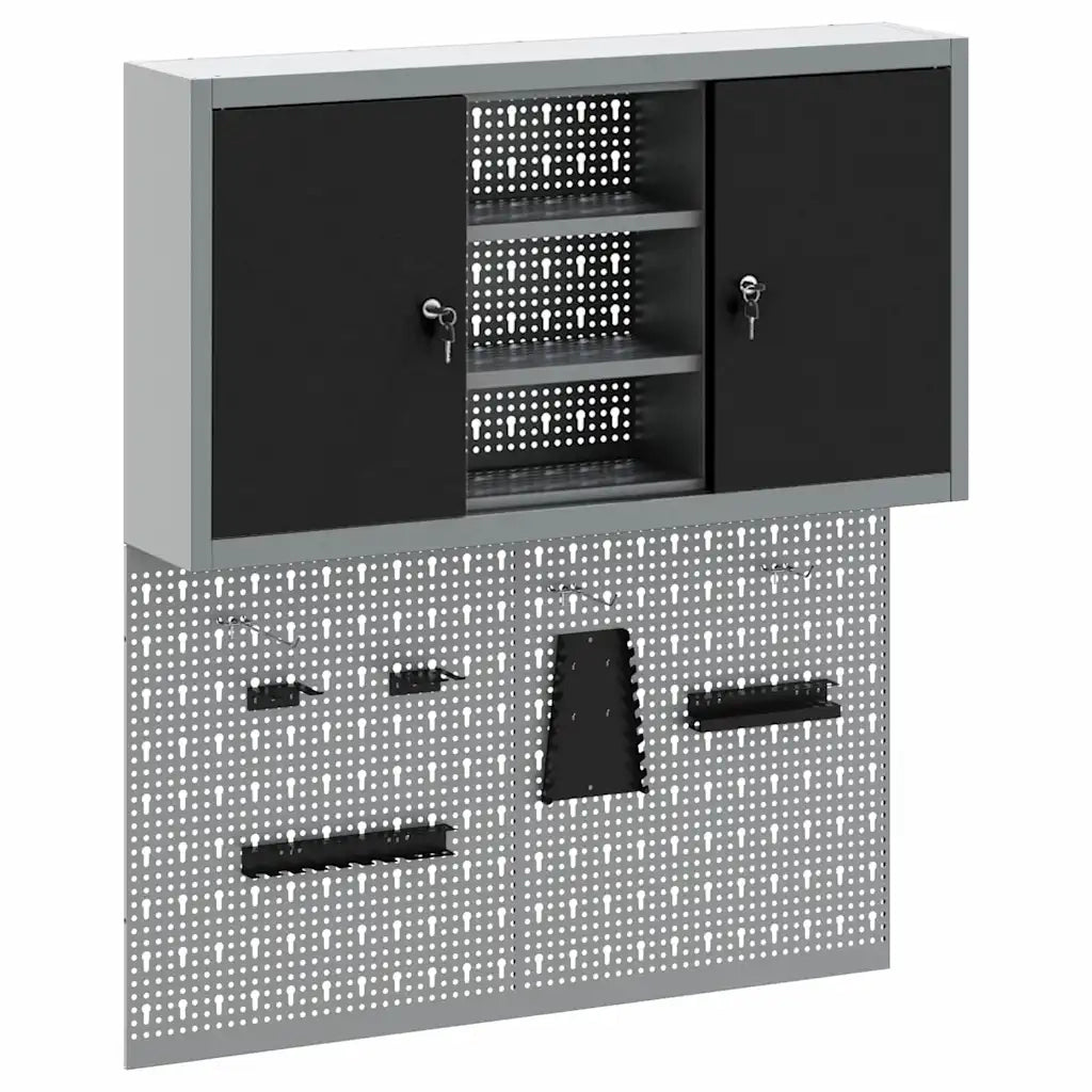 Set di armadi per attrezzi con lo scaffale 3 pcs Nero 3321404
