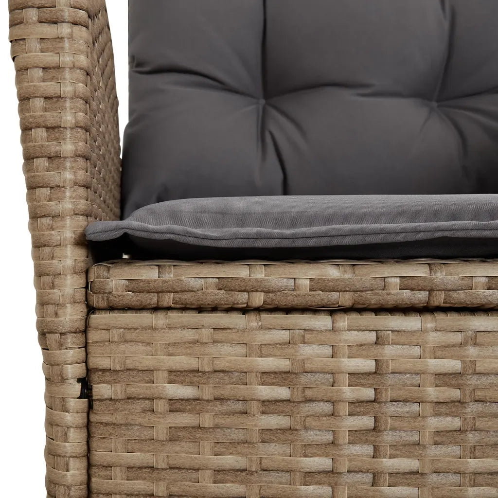 Set Pranzo da Giardino 7 pz con Cuscini Beige Misto Polyrattan 3213127