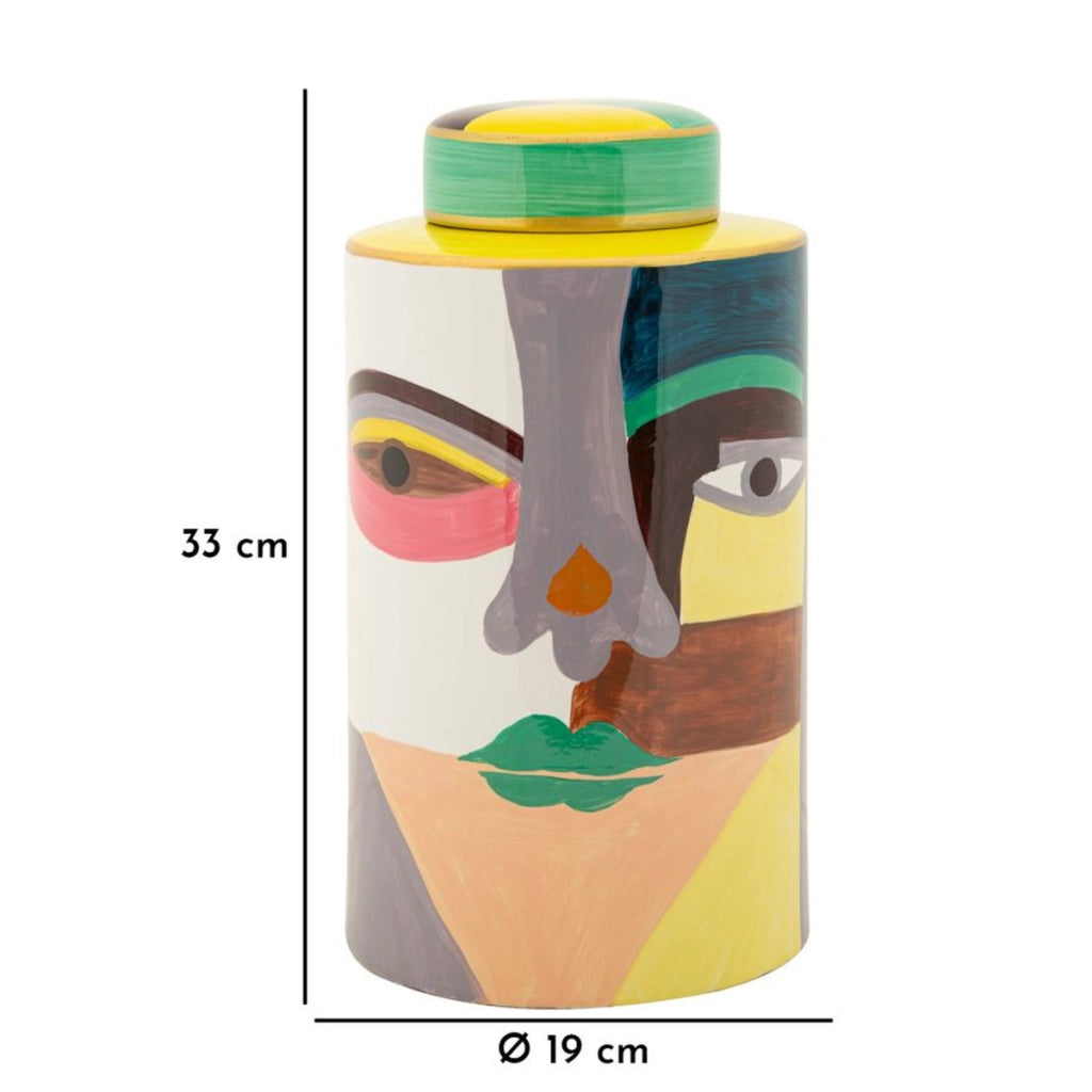 Vaso Decorativo VKH837, Rosso, Ceramica, 19x19x33 cm
