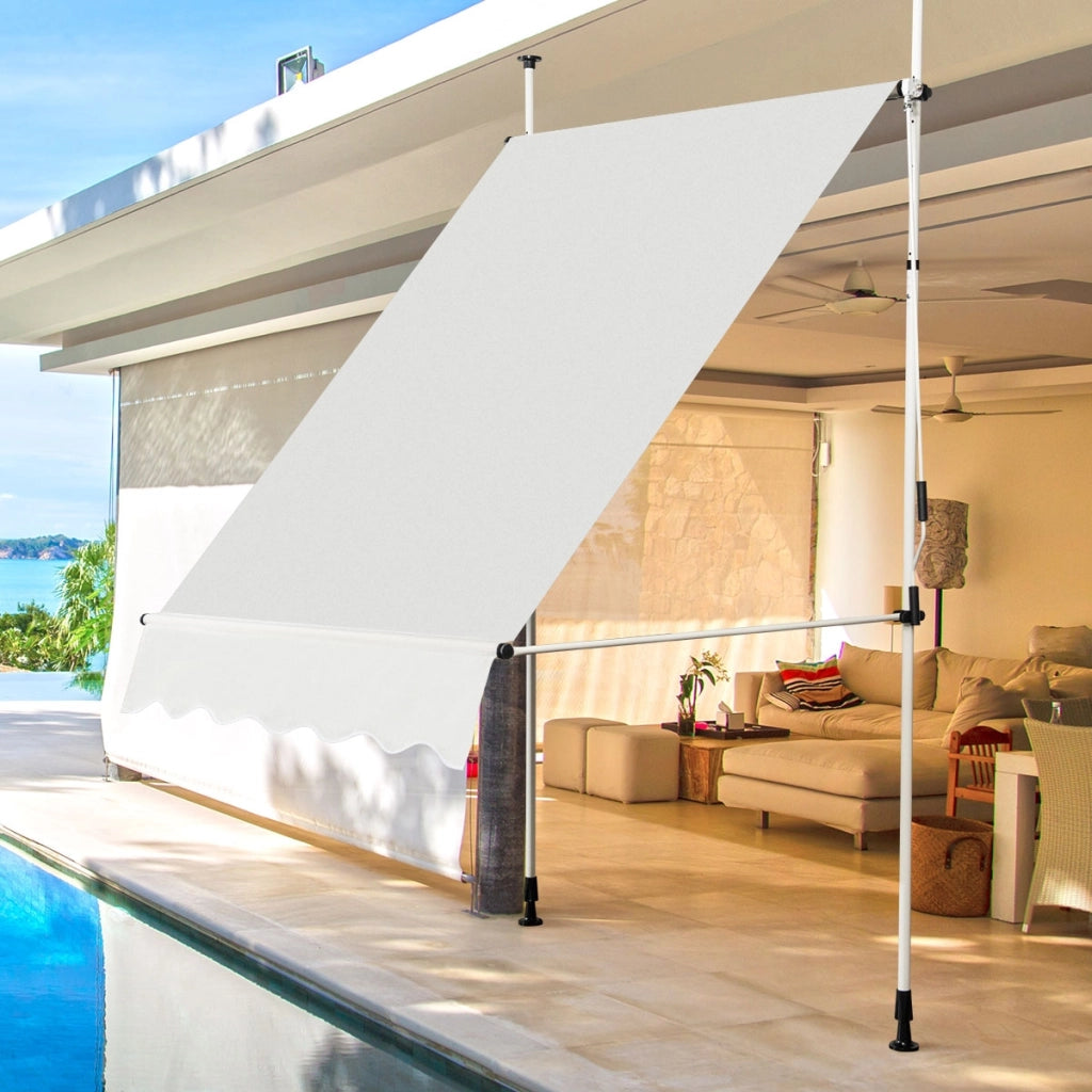 Tenda da sole telescopica e retrattile, Tenda parasole resistente ai raggi UV impermeabile 150x120cm Beige-Tende parasole