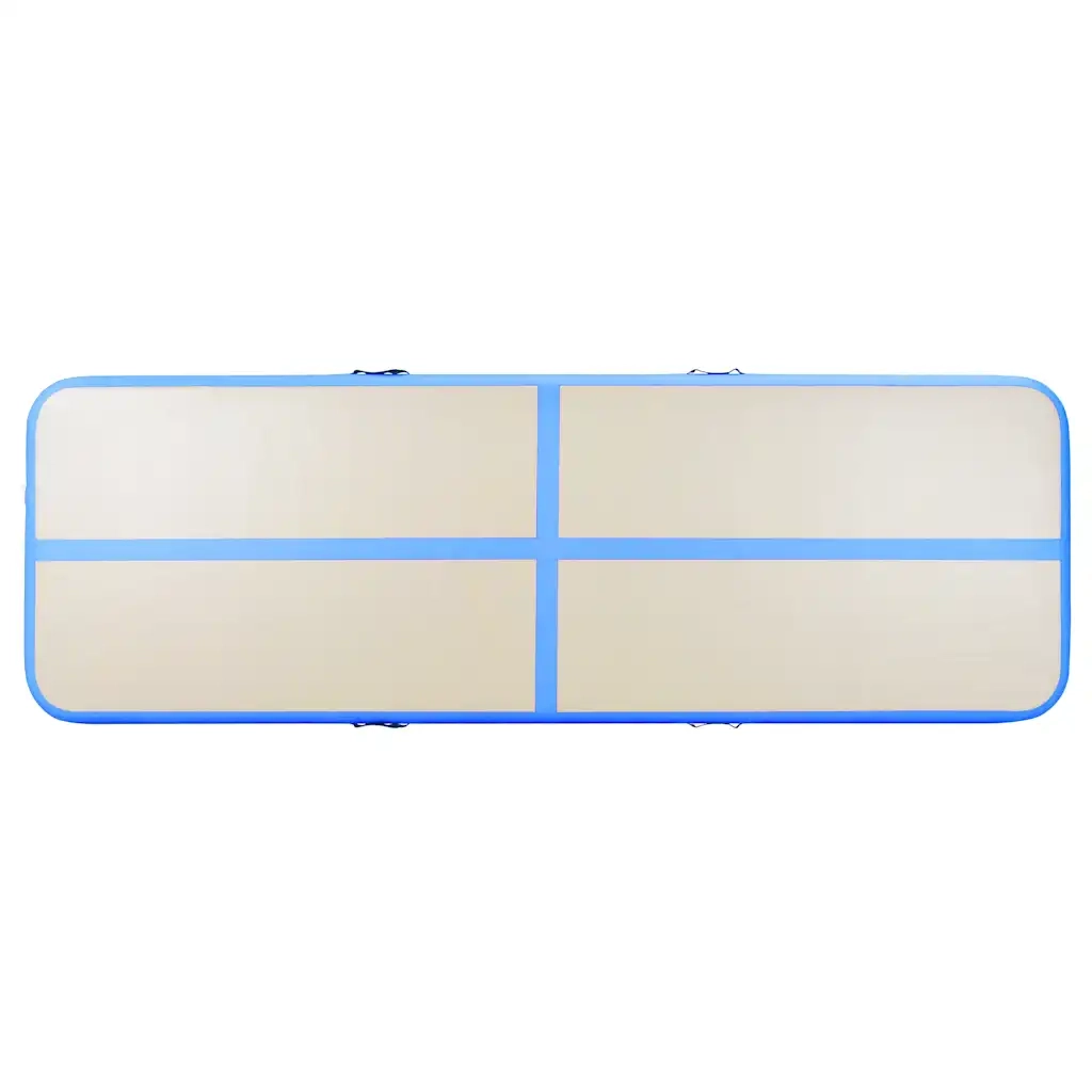 Tappetino Ginnastica Gonfiabile con Pompa 400x100x10 cm PVC Blu CFW2833763