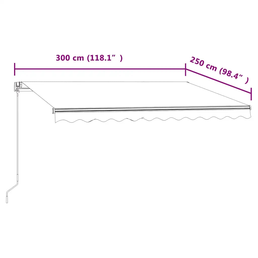 Tenda da Sole Retrattile Automatica 300x250 cm Crema 3068867