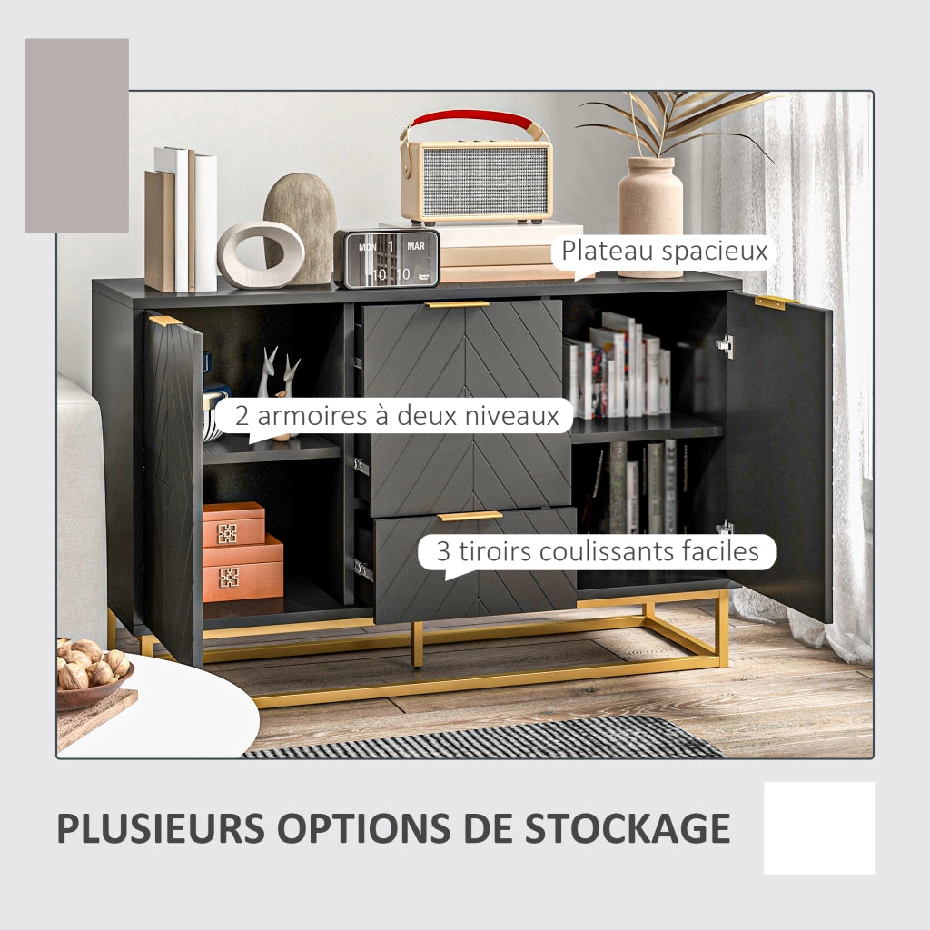Credenza design ¨C zephmum ¨C nero legno metallo dorato