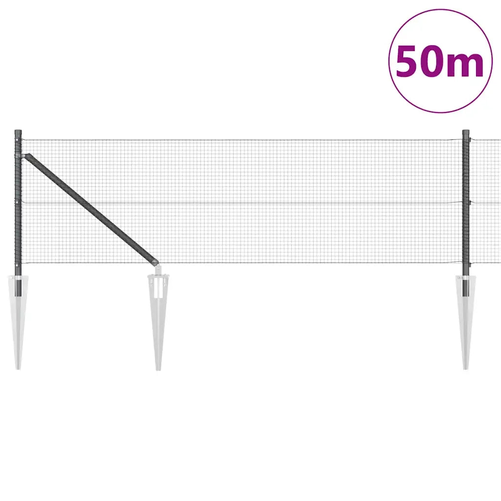 Palo della recinzione Grigio 50 x 0,8 m (rete 16 x 16 mm)