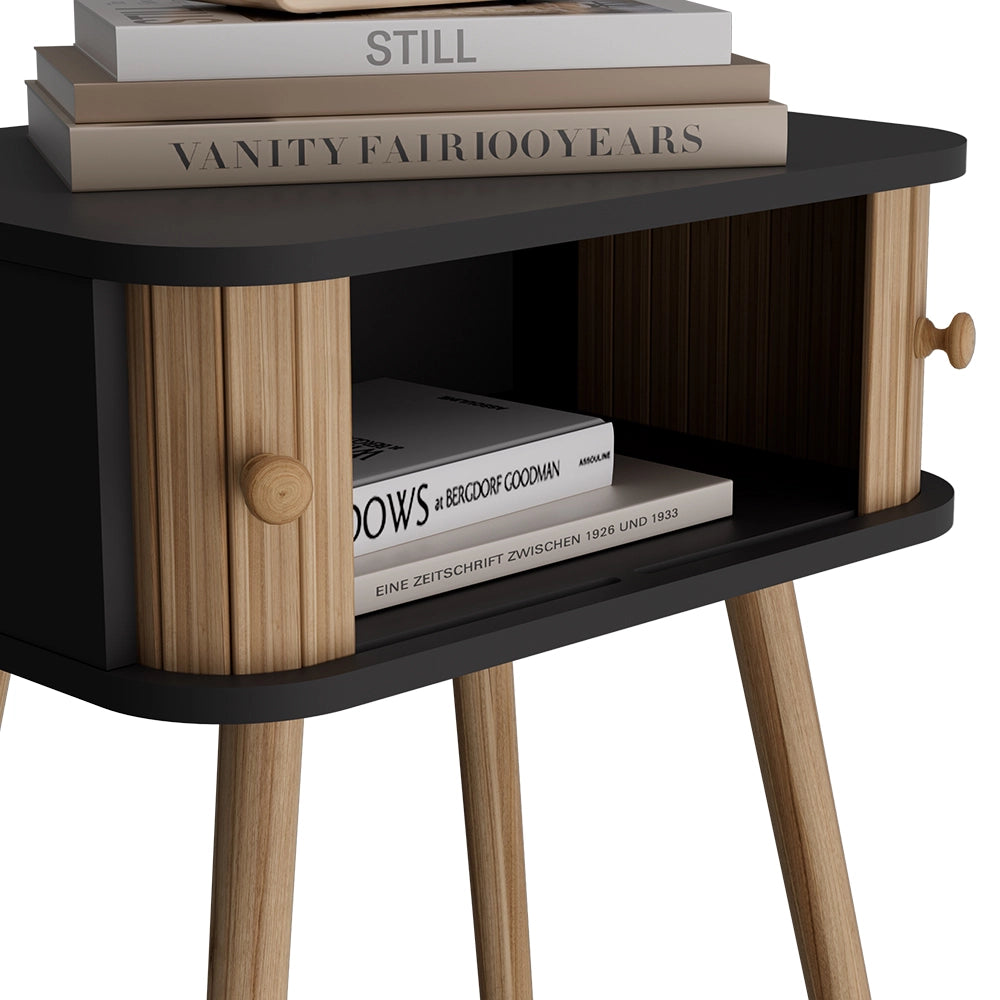 Vicco Comodino Antracite/bambù 40 x 47 cm Set di 2