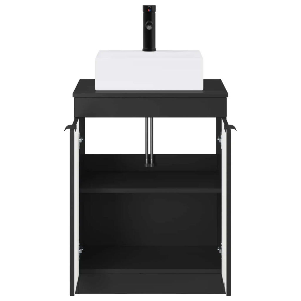 Set di mobili per il bagno Nero Legno ingegnerizzato 3404241
