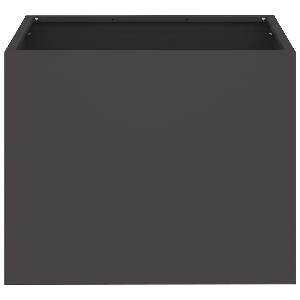 Vaso da giardino Nero 50 x 32 x 40 cm Acciaio laminato a freddo 876350