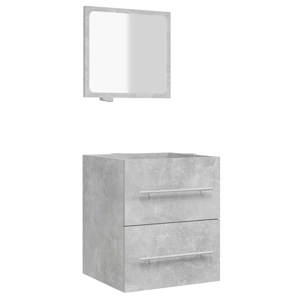 Mobile da Bagno con Specchio Grigio Cemento 41x38,5x48 cm 804822