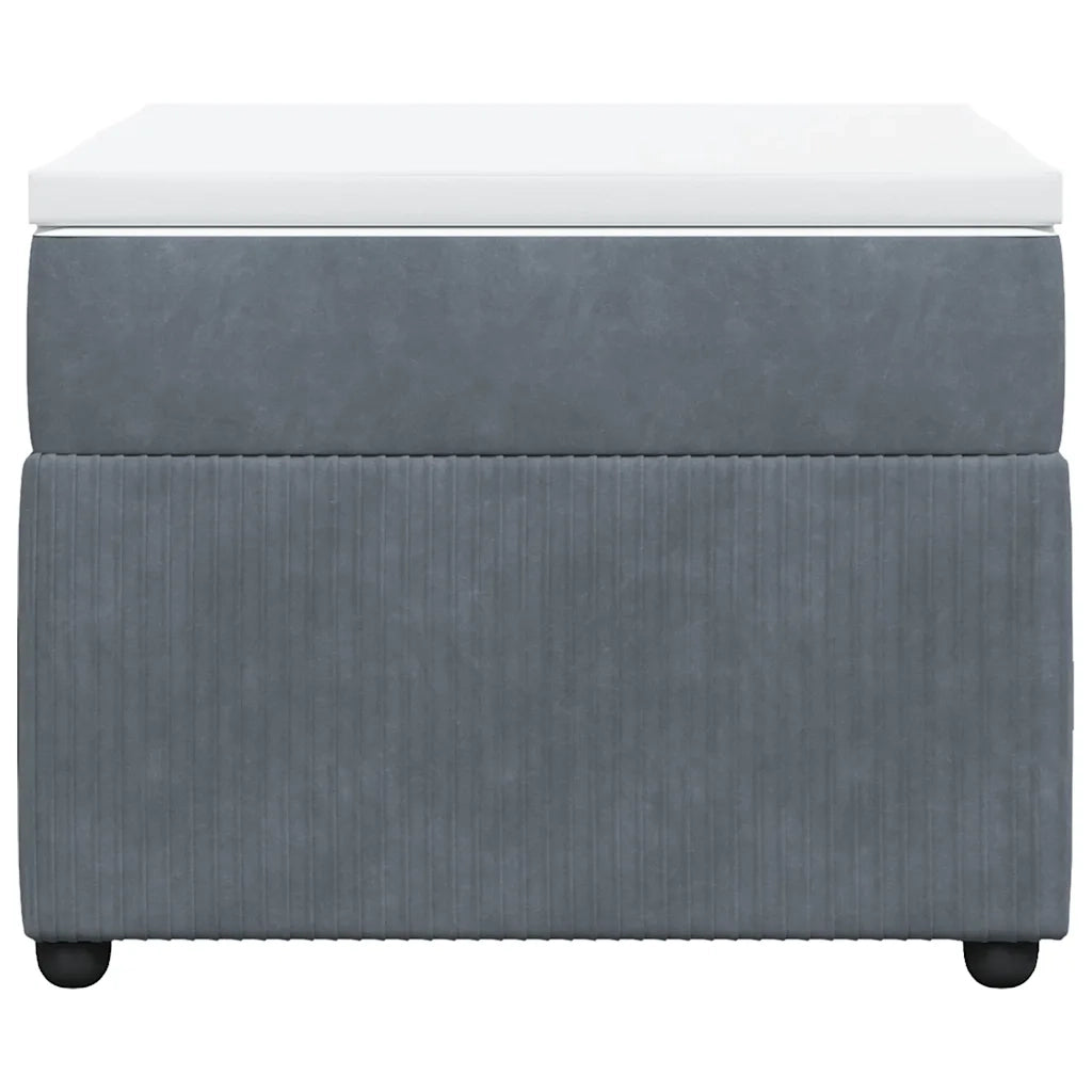 Giroletto a Molle con Materasso Grigio Scuro 90x200 cm Velluto