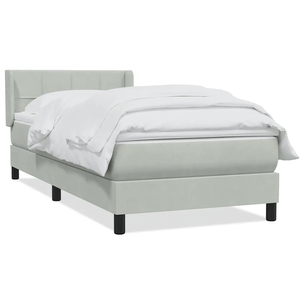 Giroletto a Molle con Materasso grigio chiaro 90x210 cm Velluto