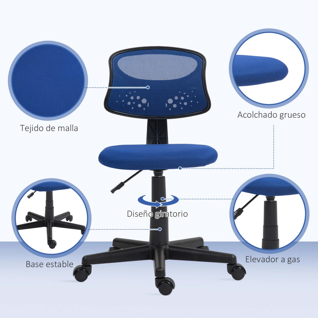 Sedia da ufficio girevole con schienale in rete traspirante altezza regolabile ¨C Minimal ¨C blu