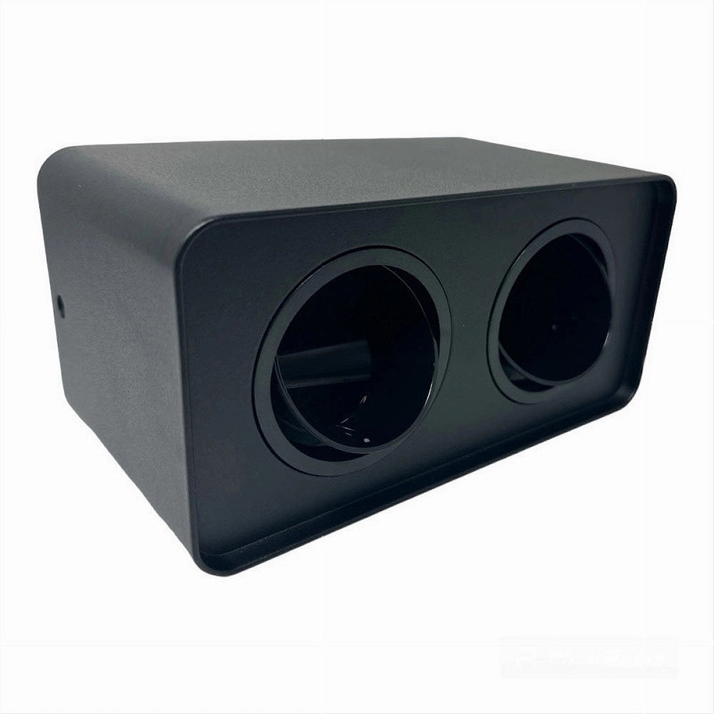 Trade Shop - Porta Faretto Doppio Orientabile Da Soffitto Nero Per Faretto Gu10 Gu5.3 P34-n2 -