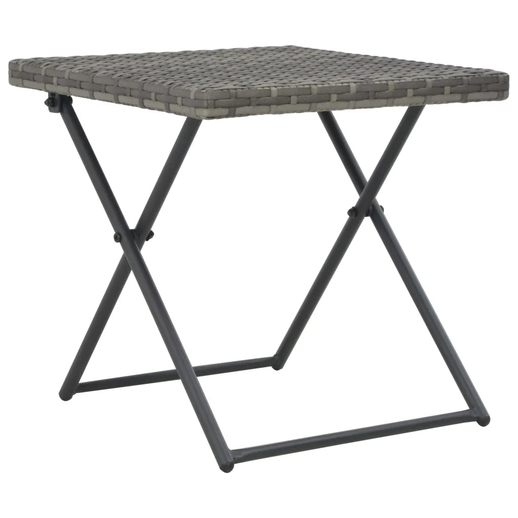 Set Lettini da Giardino 3 pz Pieghevoli in Polyrattan Grigio 44815