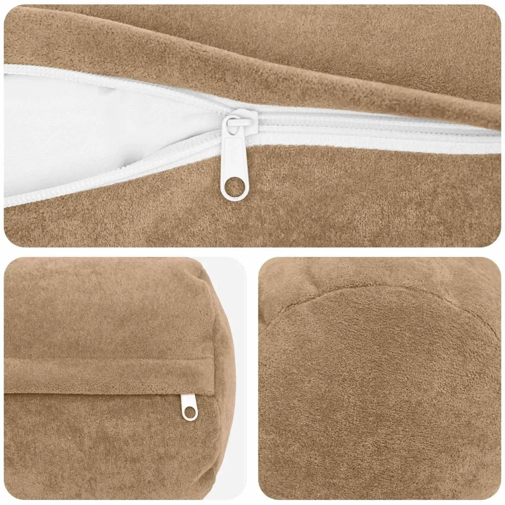 Federa 6 pcs HEERLEN Tortora Ø 15 x 40 cm Fleece in microfibra 923298