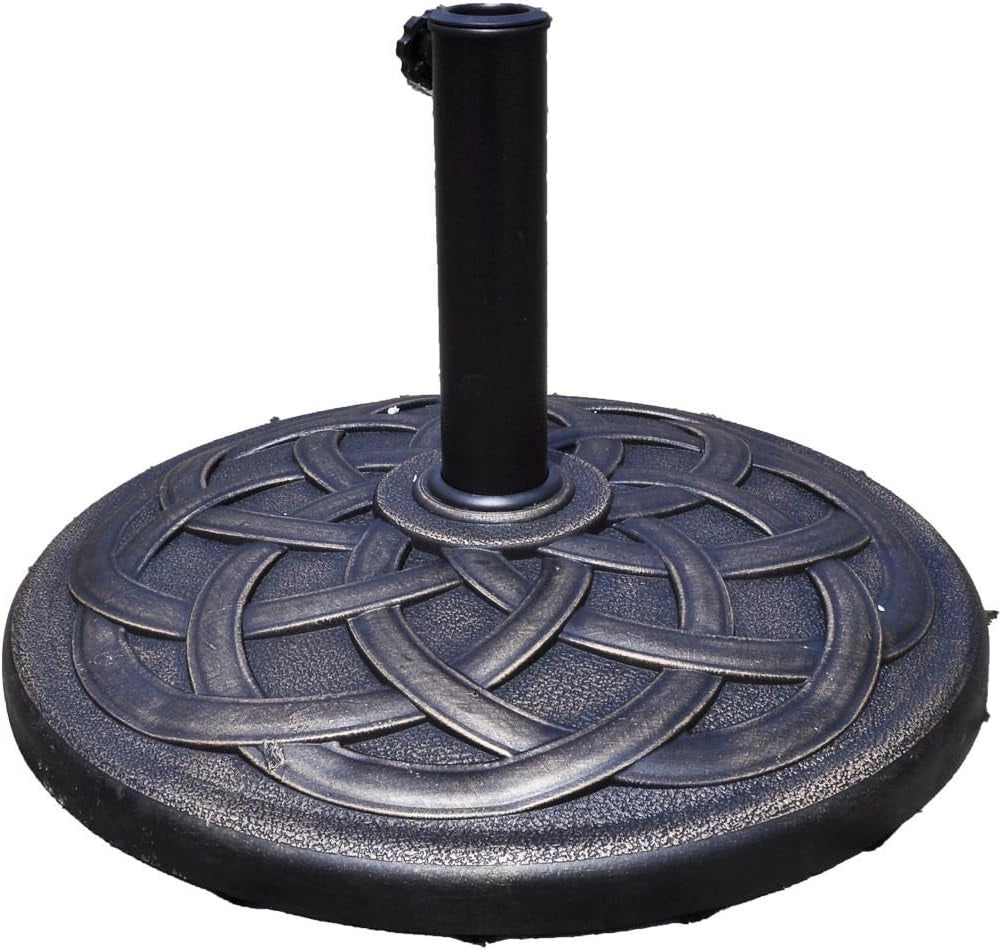 Base per Ombrellone in Resina da 46 cm, Base per Ombrellone Rotondo da 10 kg per Esterni, per Giardino, Spiaggia Piscina (Bronzo (modello3))