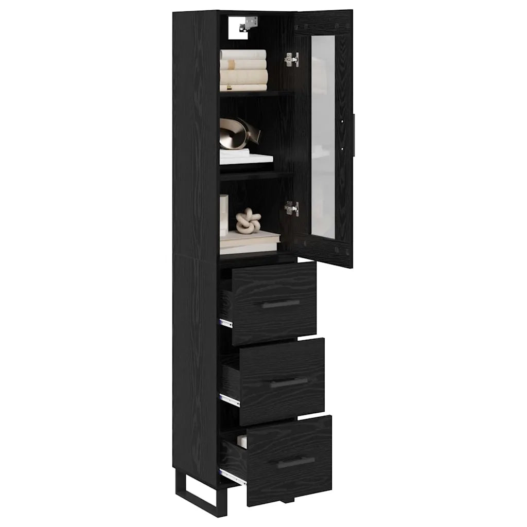 Credenza Rovere Nero 34,5 x 34 x 180 cm Legno multistrato 3416225