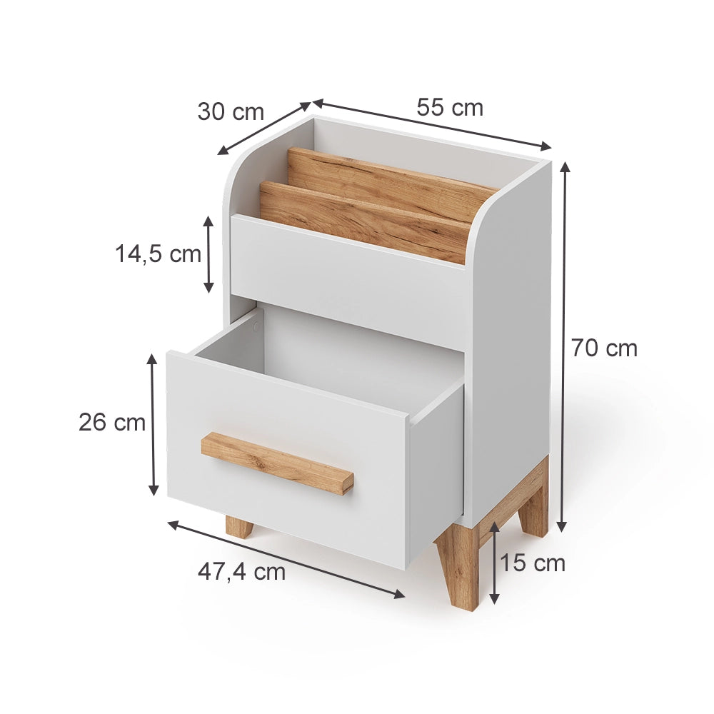 Vitalispa Libreria Bianco 55 x 70 cm con cassetto