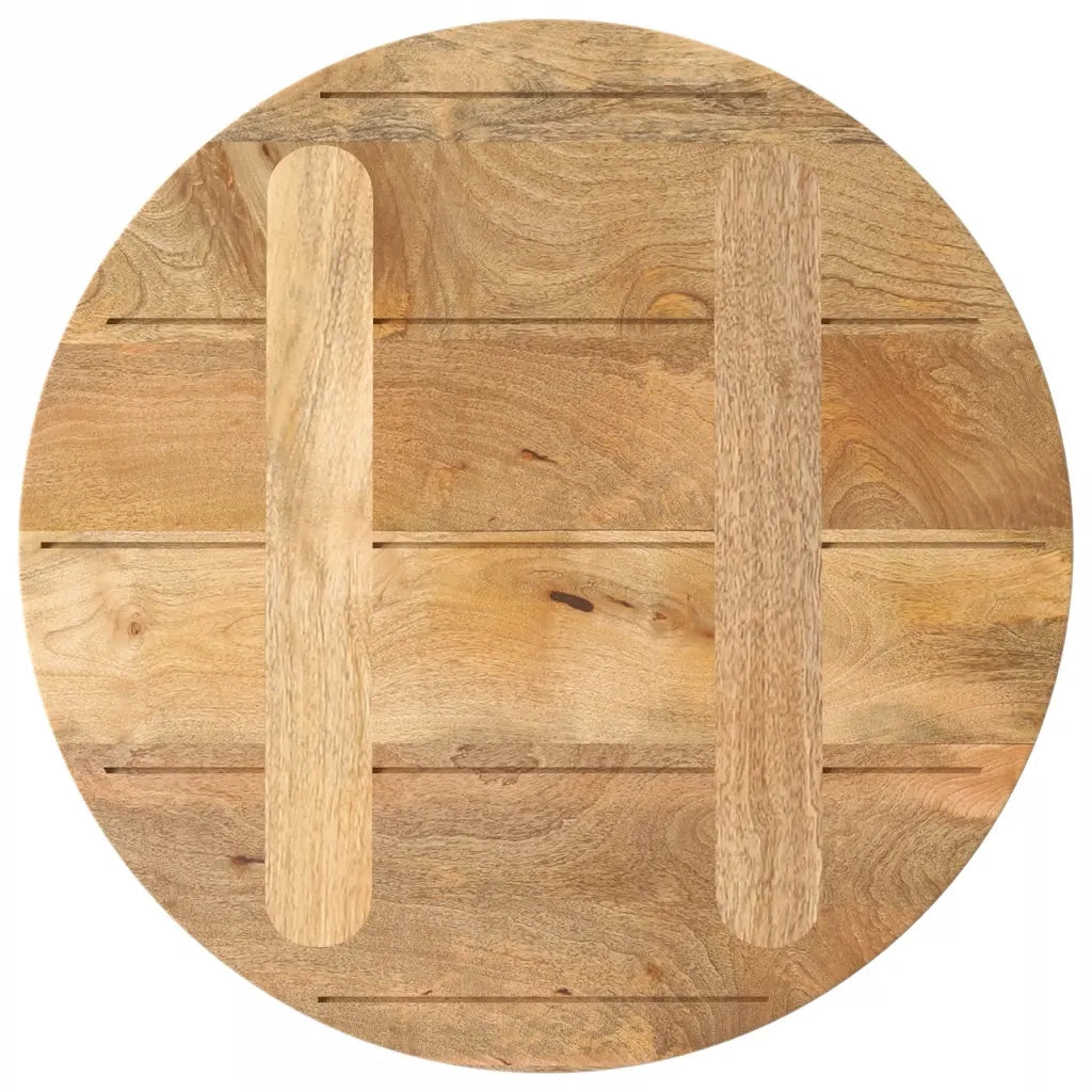 Piano per Tavolo Ø 50x3,8 cm Rotondo in Legno Massello di Mango 370061
