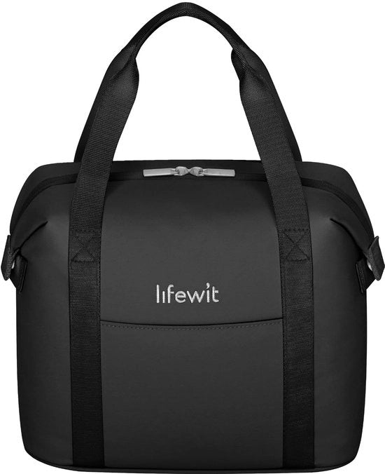 Picnic Tas Isolato per Donne, Borsa di Pranzo, Impermeabile, Leggera Borsa di Pranzo, Tas di Pranzo Portatile, Borsa di Pranzo per Lavoro, Scuola, Picnic, Viaggio, 9L Nero