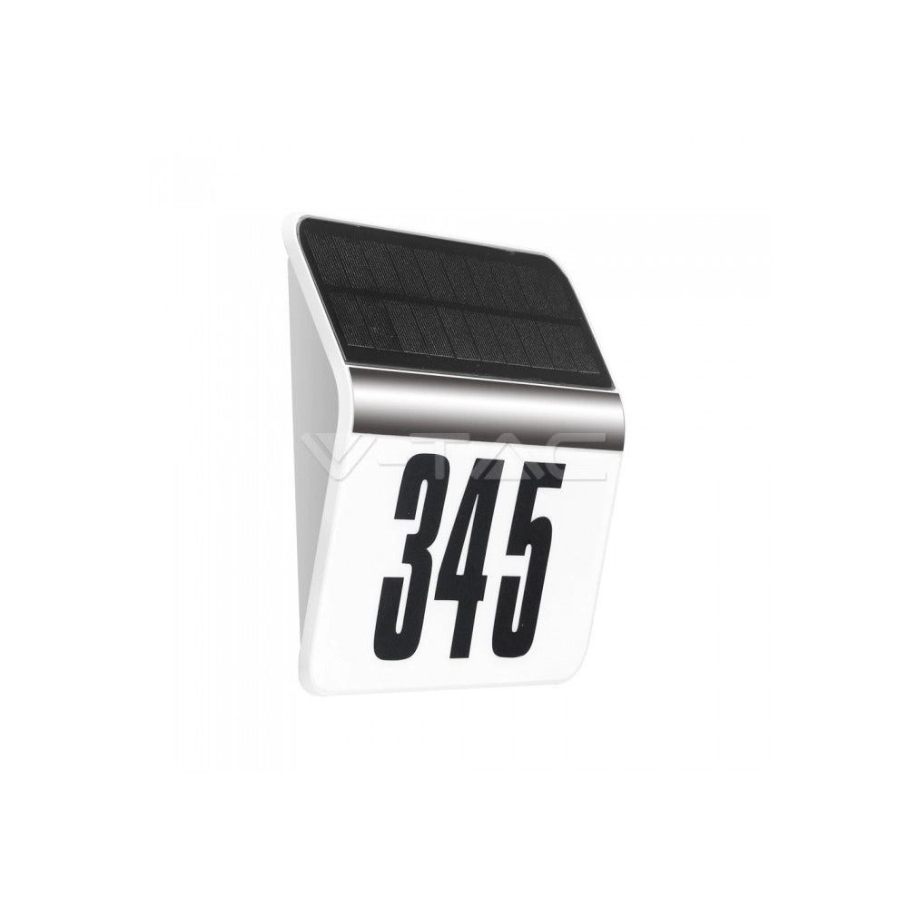 Trade Shop - Numero Civico Illuminato Led Ricarica Energia Solare Acciaio Inox Esterno Casa -