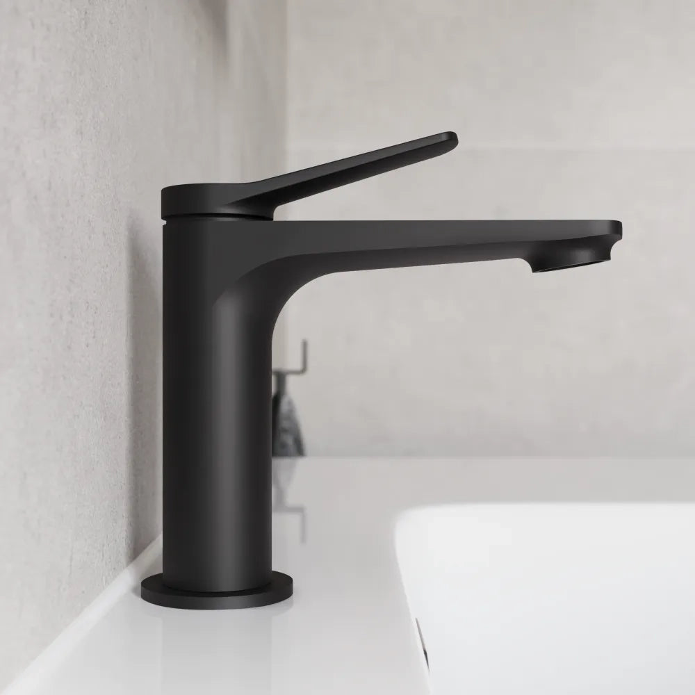 Set miscelatori: lavabo bidet senza scarico e incasso doccia c/deviatore nero opaco | Anne