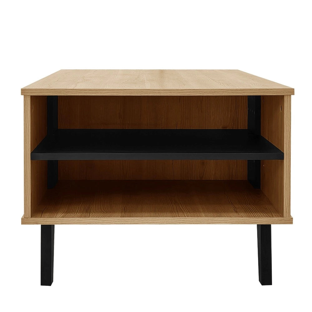 Tavolino da Caff¨¨ con Cassetti ¨C MINIMAL ¨C Legno e Nero, 100x60x45