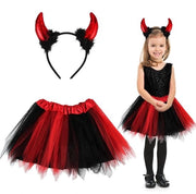 Costume da Strega per Ragazze - Abito da Strega - Carnevale - Abito a Tulle - Costumes di Fantasia - Cintura Adattabile - 30 cm di Lunghezza - Costume da Divertimento