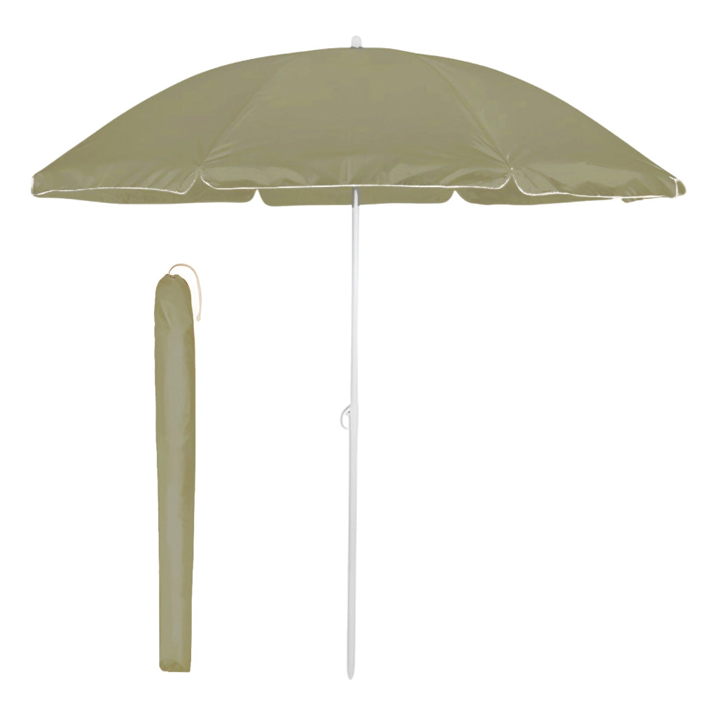 Marvin Ombrellone da Spiaggia FLEXY Inclinabile con Borsa Portatile 200 cm e Palo in Alluminio Telo in Tessuto Pol Ecrù