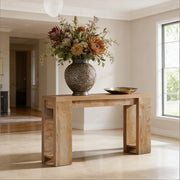 Consolle ingresso stretta e lunga stile rustico country in legno marrone per soggiorno e corridoio decorativa