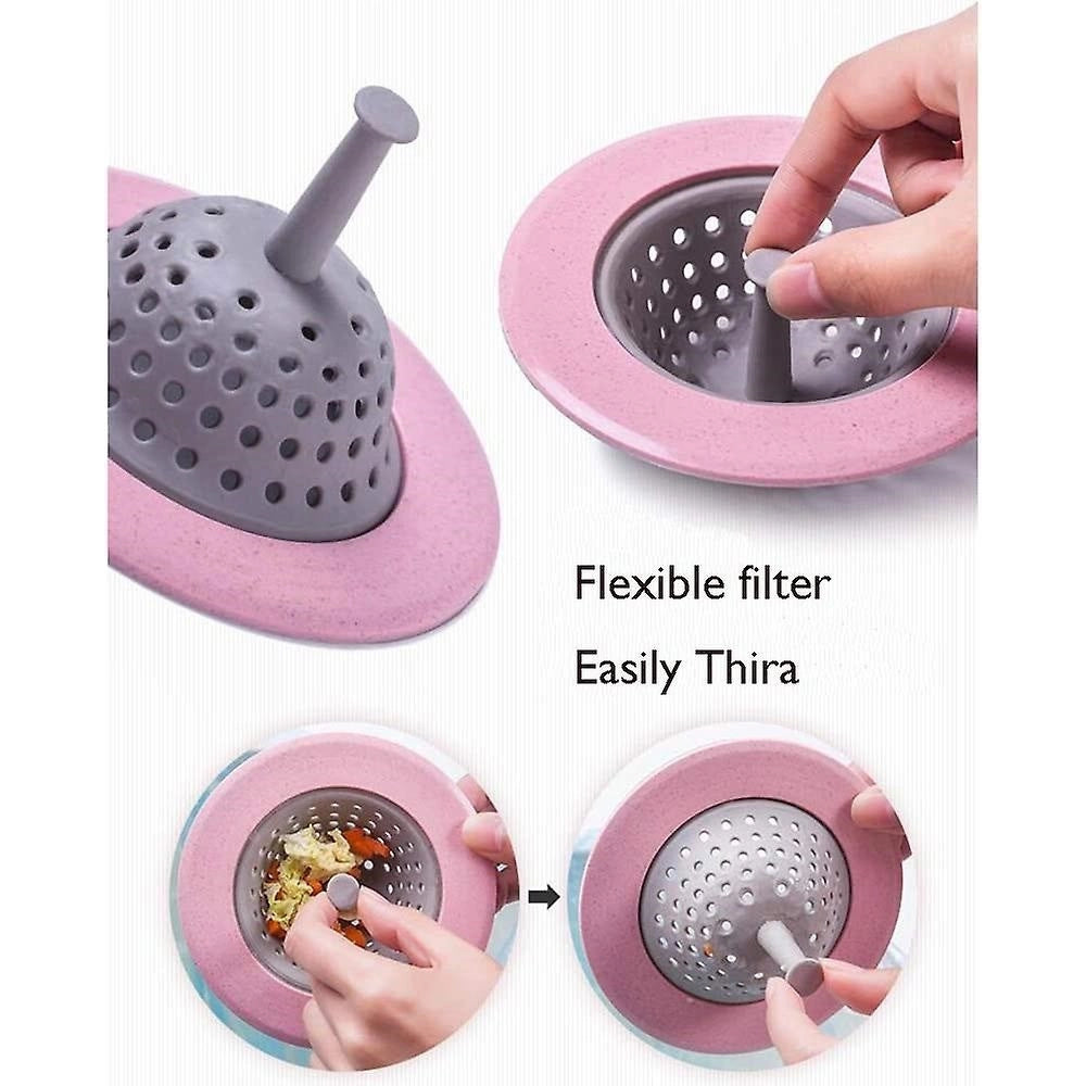 Trade Shop - Filtro Scarico Tappo Cestello Per Bagno Lavello Cucina In Silicone 11 Cm 50805 -