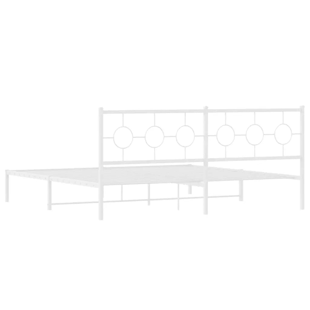 Giroletto con Testiera Metallo Bianco 193x203 cm 376281