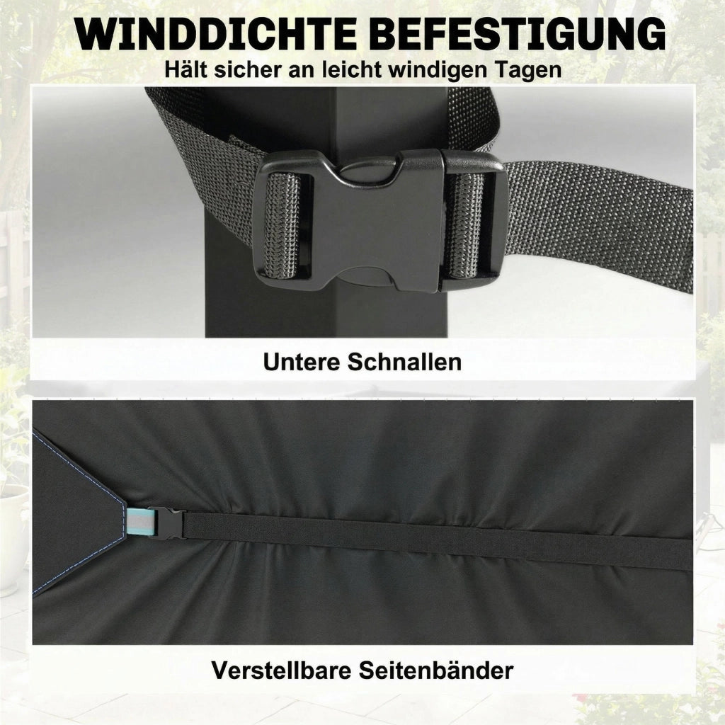 Copertura per Mobili da Giardino Impermeabile Antivento Anti-UV ¨C zephmum ¨C Nero 180x120x74cm