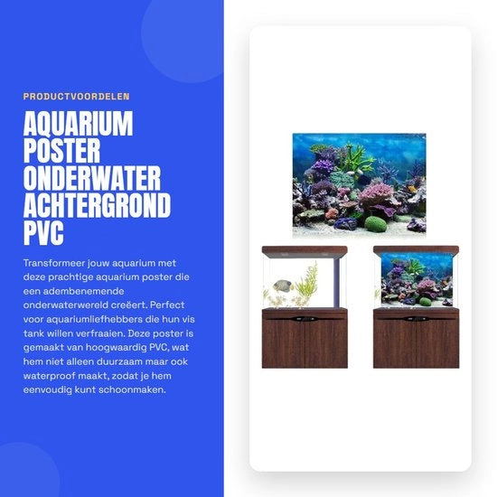 Poster per Acquario Decorativo Onderwater Zeekoraal - Achterwand - PVC - Autoadesivo - Decorativo - 76x30cm - Poster di Fondali