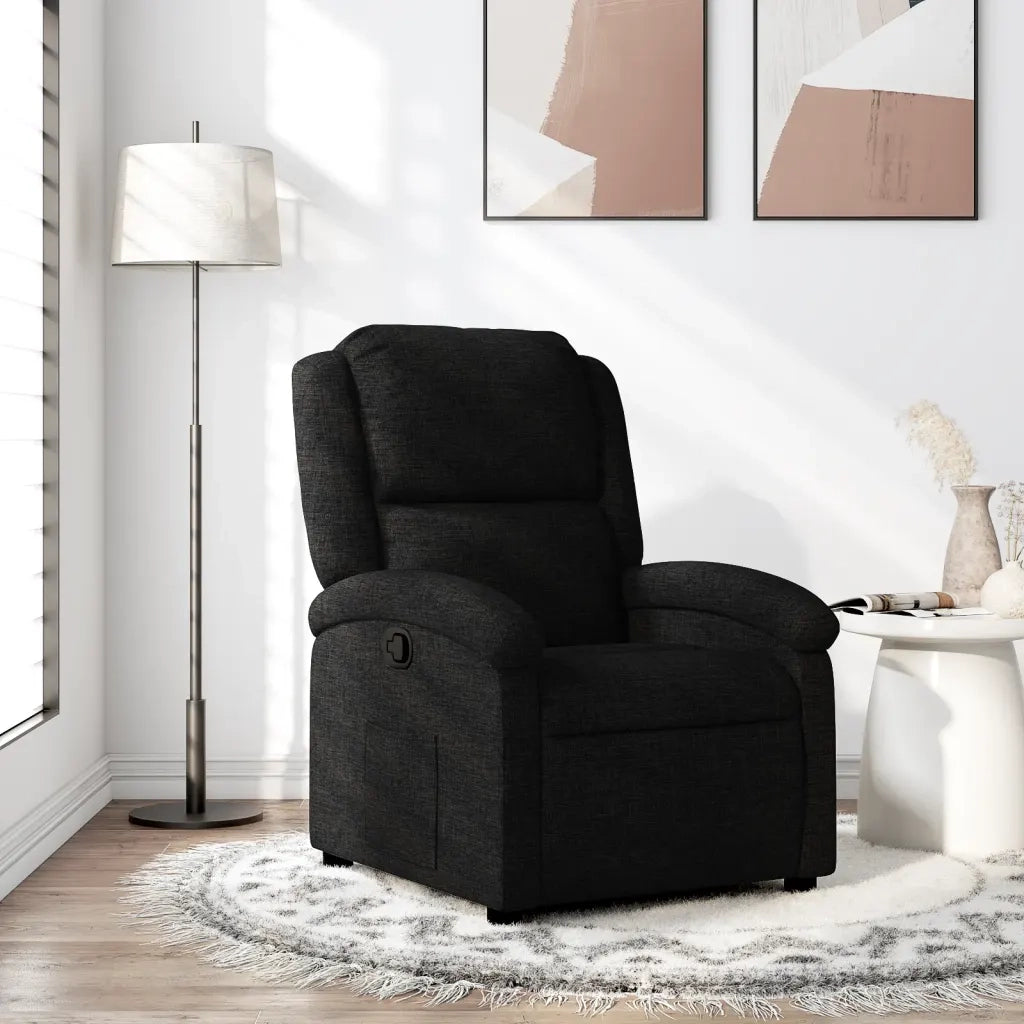 Divano Sedia-Poltrona reclinabile in Tessuto Nero 394988